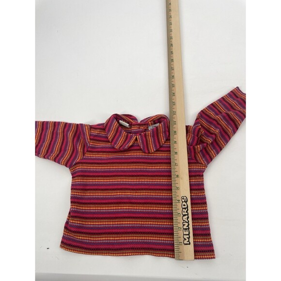 VTG Sesame Street Knit Top Bright Striped Y2K Shirt Peter Pan Collar Vibrant - Picture 8 of 9